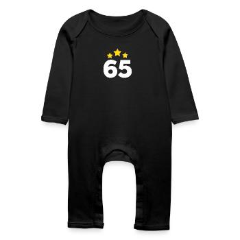65 Years Star - 65th Anniversary Gift - Baby Organic Romper - black - Front