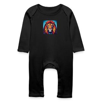 Lion Gemini - Baby Organic Romper - black - Front