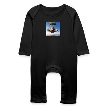 Faultier Wanderer Fallschirmspringer - Baby Bio Strampler - Schwarz - Vorne