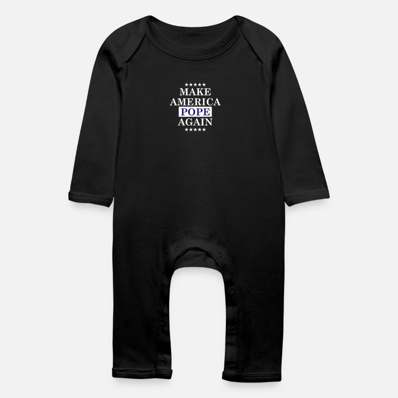 Make America POPE again - blue stars - Baby Bio Strampler - Schwarz