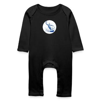 Goalkeeper (blue and white) - Baby Organic Romper - black - Front