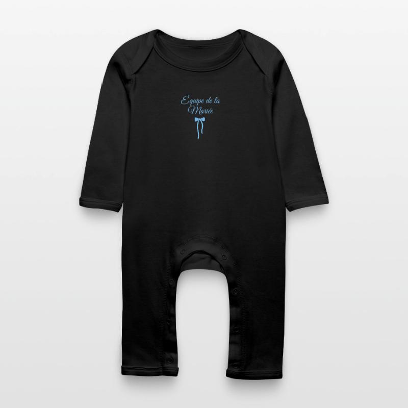 Team Die Braut Blaue Schleife Baby Bio Strampler
