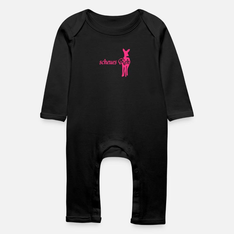 scheues_reh - Baby Bio Strampler - Schwarz