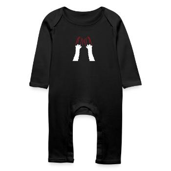 Cats, Claws, Paws, Paws, Claws, Scratches, Stripes - Baby Organic Romper - black - Front