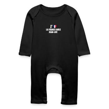 j'aime la France avec Jean Luc - Grenouillère bio Bébé - noir - Devant
