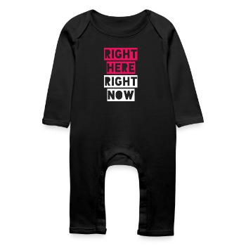RIGHT HERE RIGHT NOW - Baby Organic Romper - black - Front
