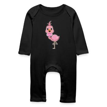 Bavoir pour bébé Flamingo - Grenouillère bio Bébé - noir - Devant