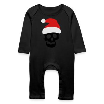 Crâne de Noël - Grenouillère bio Bébé - noir - Devant
