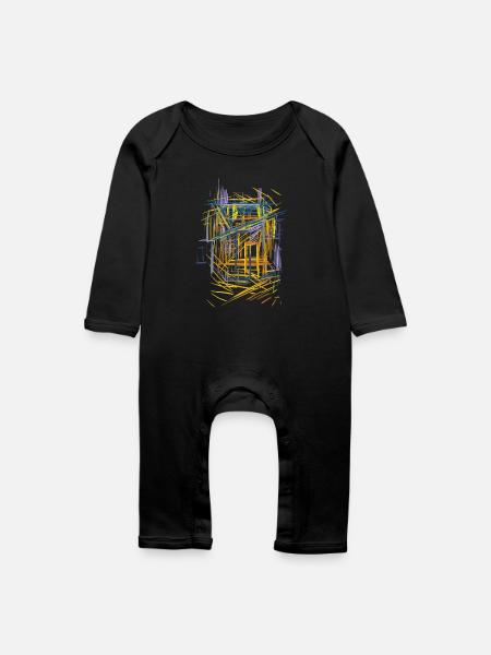 Architektur Skizze - Baby Bio Strampler - Schwarz