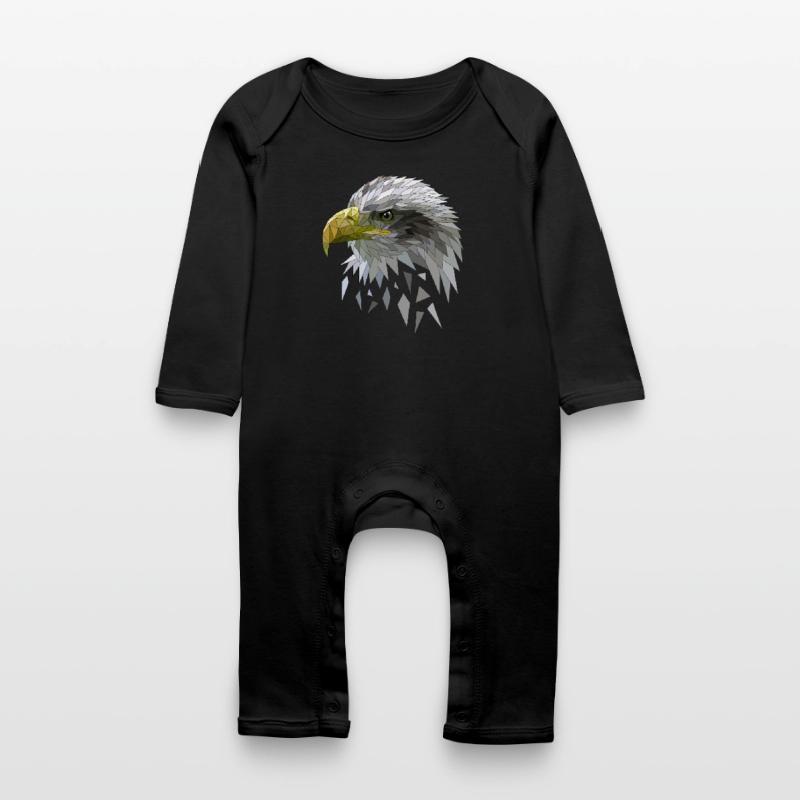 White-tailed eagle low poly polygons geometric Baby Organic Romper