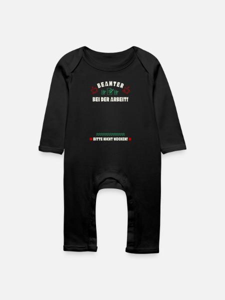 Schlafender Beamter - Baby Bio Strampler - Schwarz