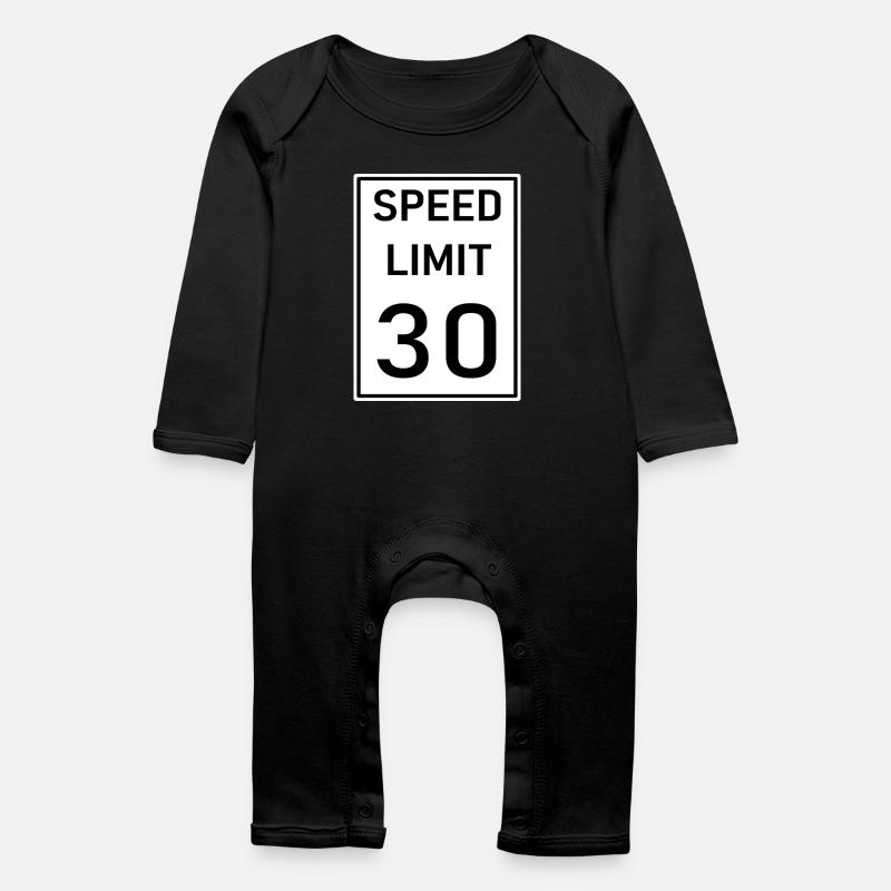 Speed Limit 30 - Baby Organic Romper - black