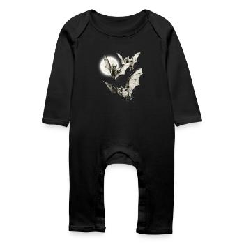 Chemise de chauve-souris vampire rétro pour la fête d’Halloween - Grenouillère bio Bébé - noir - Devant