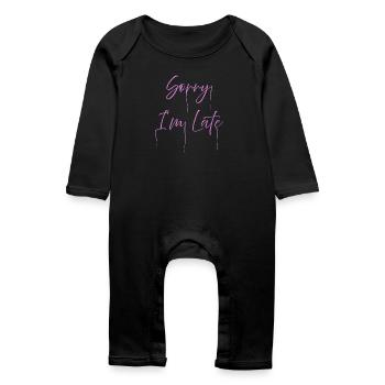 Désolé d’être en retard - Grenouillère bio Bébé - noir - Devant
