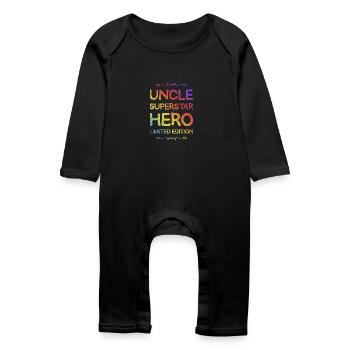 Best Uncle Hero Saying - Baby Organic Romper - black - Front
