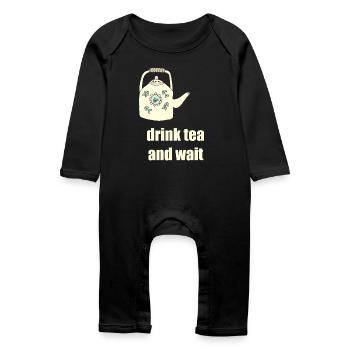 drink tea teapot - Baby Organic Romper - black - Front