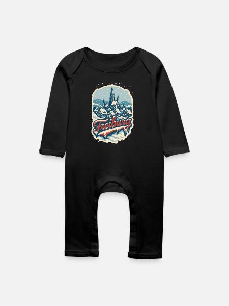 Freiburg Winterzauber - Baby Bio Strampler - Schwarz