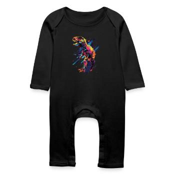 T-Rex - Grenouillère bio Bébé - noir - Devant