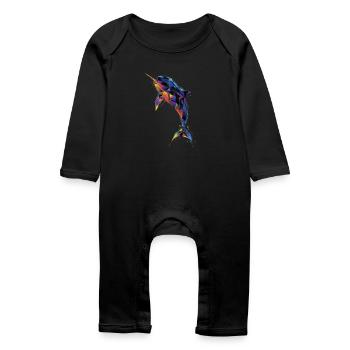 Narval - Grenouillère bio Bébé - noir - Devant