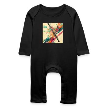 Flûte traversière - Grenouillère bio Bébé - noir - Devant