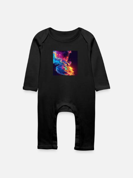 Gitarre - Baby Bio Strampler - Schwarz
