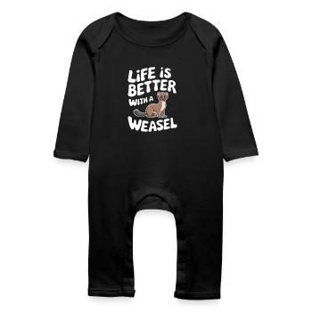 Wiesel - Baby Bio Strampler - Schwarz - Vorne