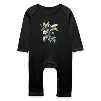 Blaubeeren - Baby Bio Strampler - Schwarz - Vorne