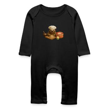Cuisson des paresseux - Grenouillère bio Bébé - noir - Devant