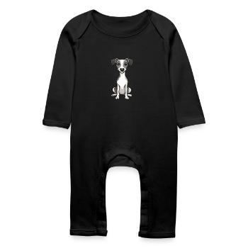 Whippet Hund Niedlich - Baby Bio Strampler - Schwarz - Vorne