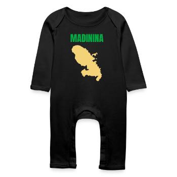 T-shirt Madinina carte Martinique - Grenouillère bio Bébé - noir - Devant