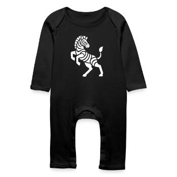 Silhouette de zèbre Œuvre d’art Design minimal - Grenouillère bio Bébé - noir - Devant
