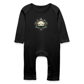Fleur de lotus - Grenouillère bio Bébé - noir - Devant