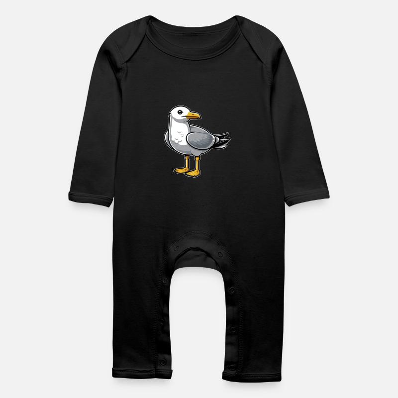 Möwe - Baby Bio Strampler - Schwarz