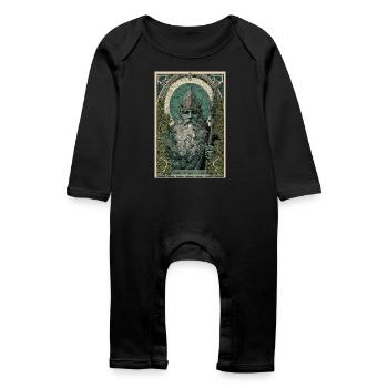 Norse God Art Nouveau Style - Baby Organic Romper - black - Front