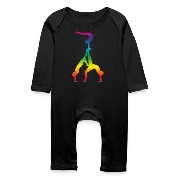 Akrobatik, Turnen - Baby Bio Strampler - Schwarz - Vorne