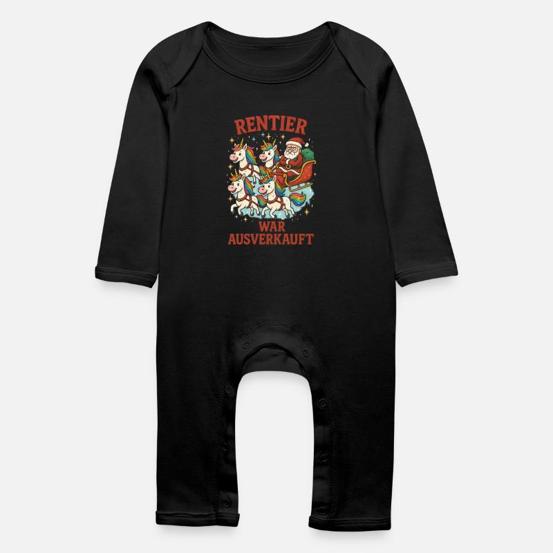 Rentier war ausverkauft Einhorn - Baby Bio Strampler - Schwarz
