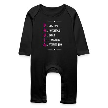 Sara Personalized Gift - Baby Organic Romper - black - Front