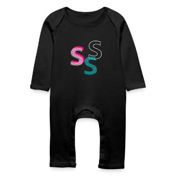 S Initial - Baby Bio Strampler - Schwarz - Vorne
