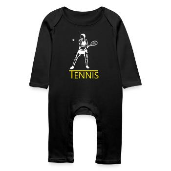 Tennis Silhouette Accent Jaune - Grenouillère bio Bébé - noir - Devant