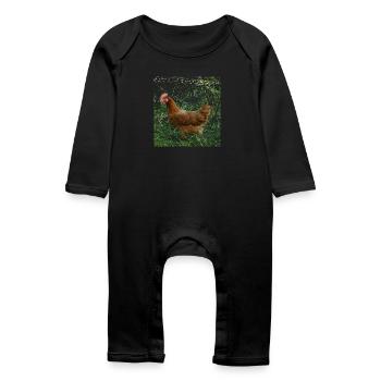 chicken - Baby Organic Romper - black - Front