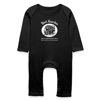 Eagle with Roses Tattoo Art Black and White Design - Baby Organic Romper - black - Front