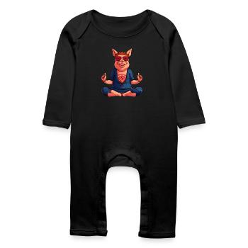 Yogi Piggy - Grenouillère bio Bébé - noir - Devant