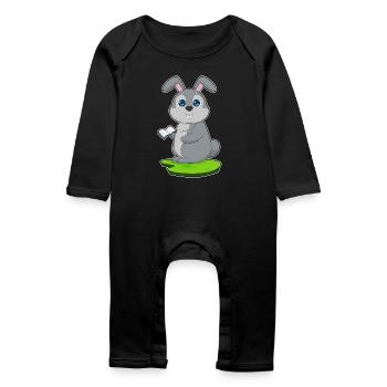 Bunny Book - Baby Organic Romper - black - Front