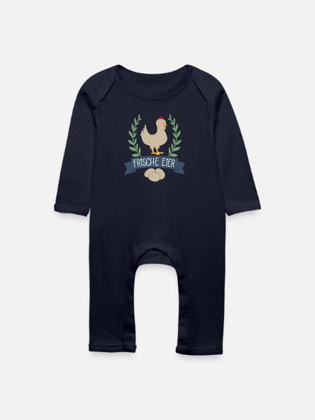 Frische Eier - Baby Bio Strampler - Navy
