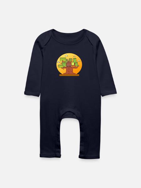 Baumhaus Abenteuer - Baby Bio Strampler - Navy