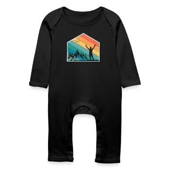 Mountains Silhouette Rainbow - Baby Organic Romper - black - Front