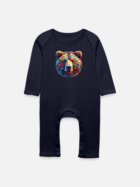 Bär - Baby Bio Strampler - Navy