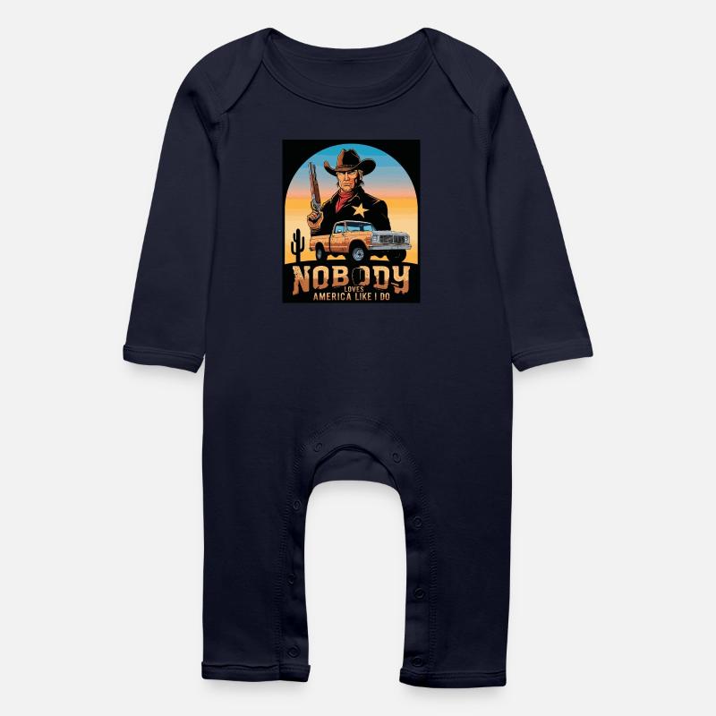 Shérif du Texas - Grenouillère bio Bébé - marine