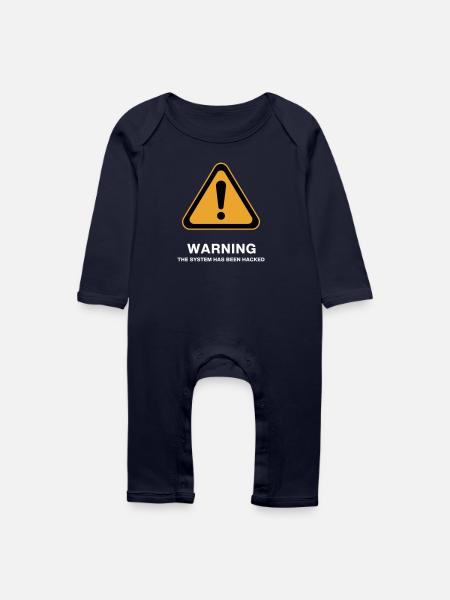 Warnsymbol für gehackte Systeme - Baby Bio Strampler - Navy