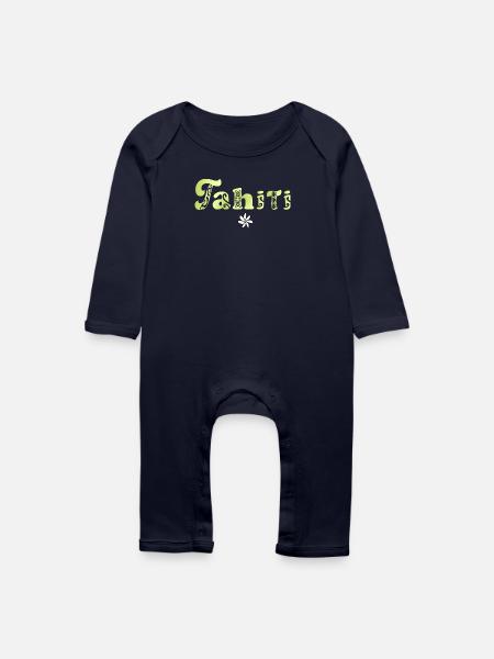 Tahiti (Limette) - Baby Bio Strampler - Navy